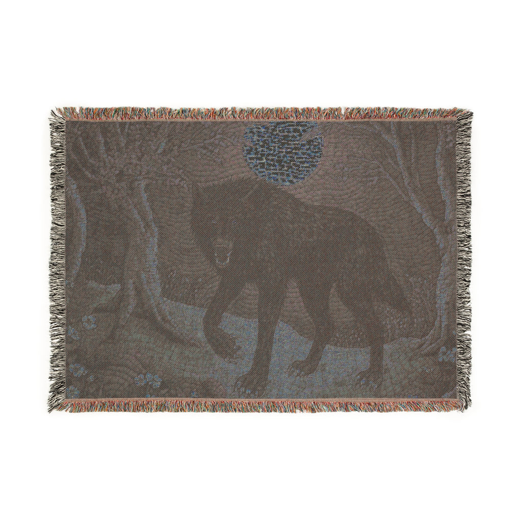 Moonlit Wolf Woven Blanke