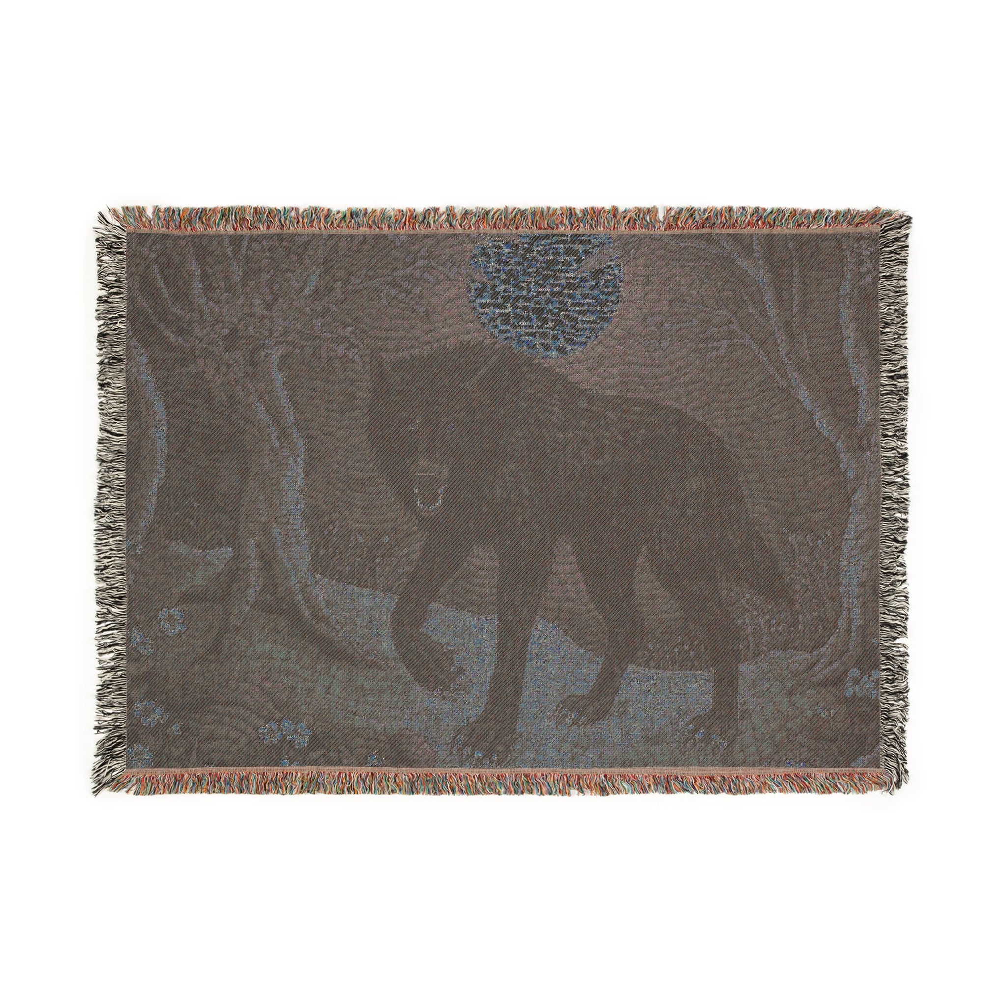 Moonlit Wolf Woven Blanke