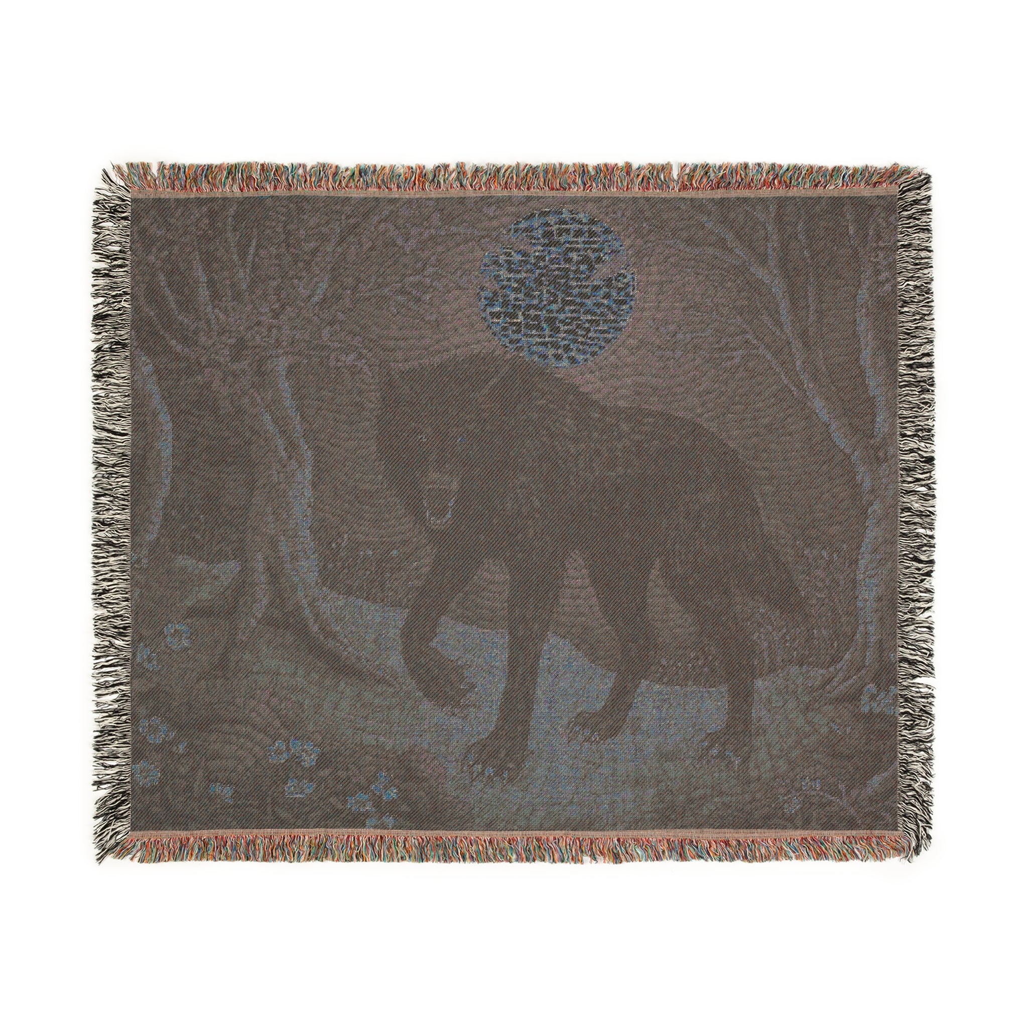 Moonlit Wolf Woven Blanke