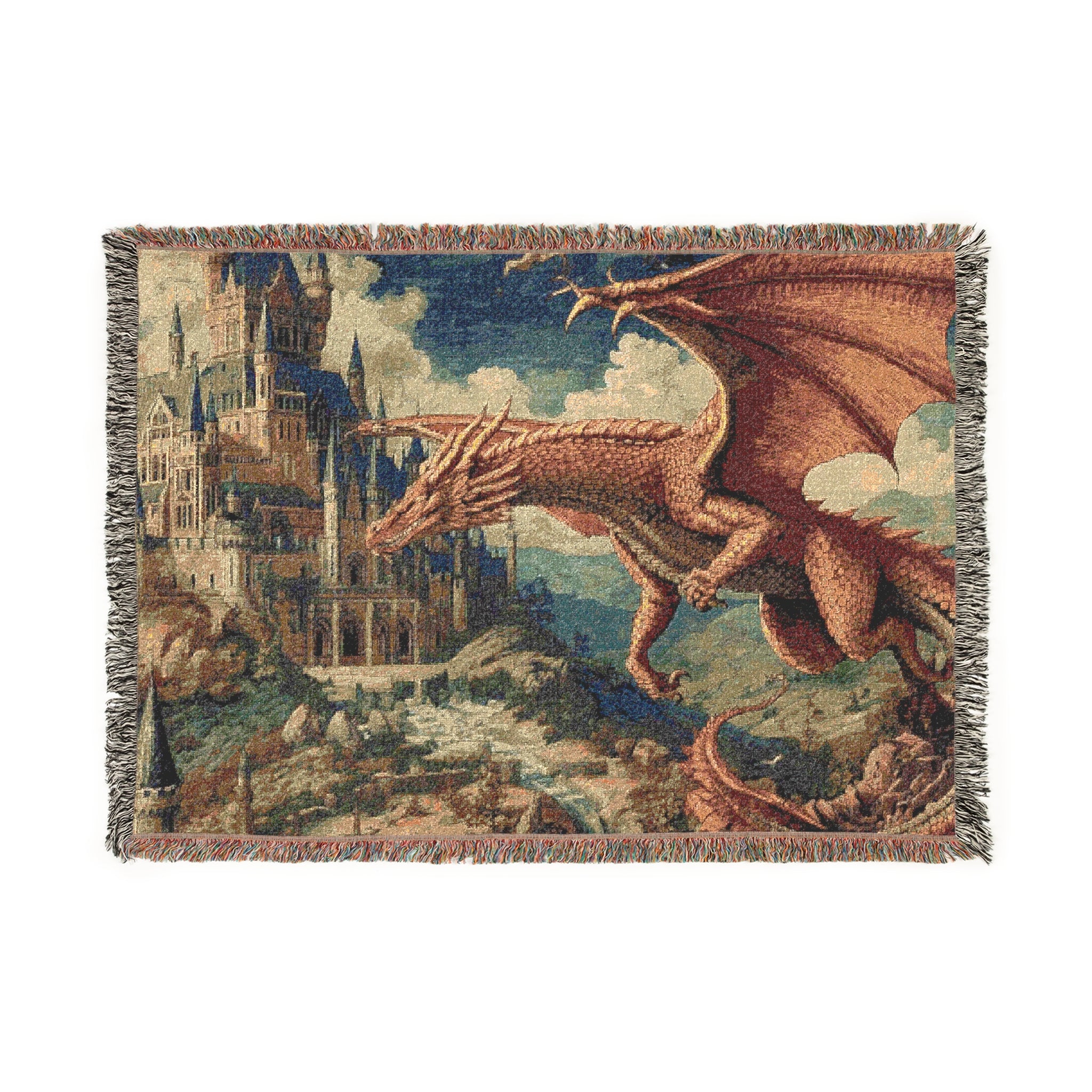 Dragon Castle Woven Blanket
