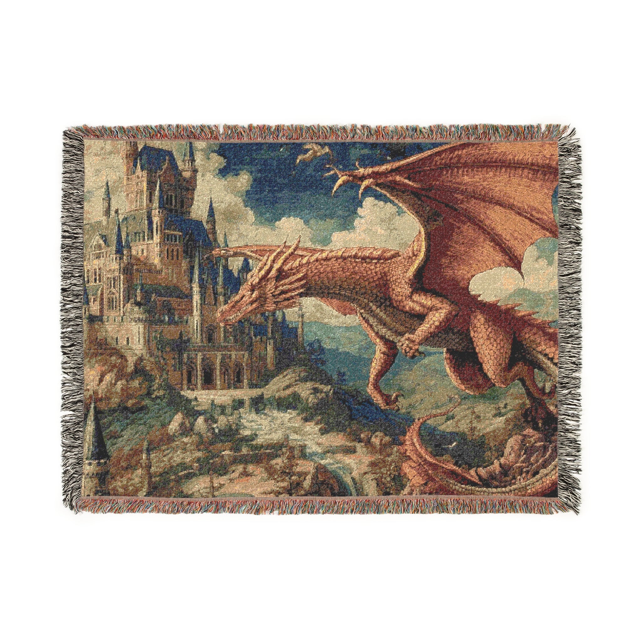 Dragon Castle Woven Blanket