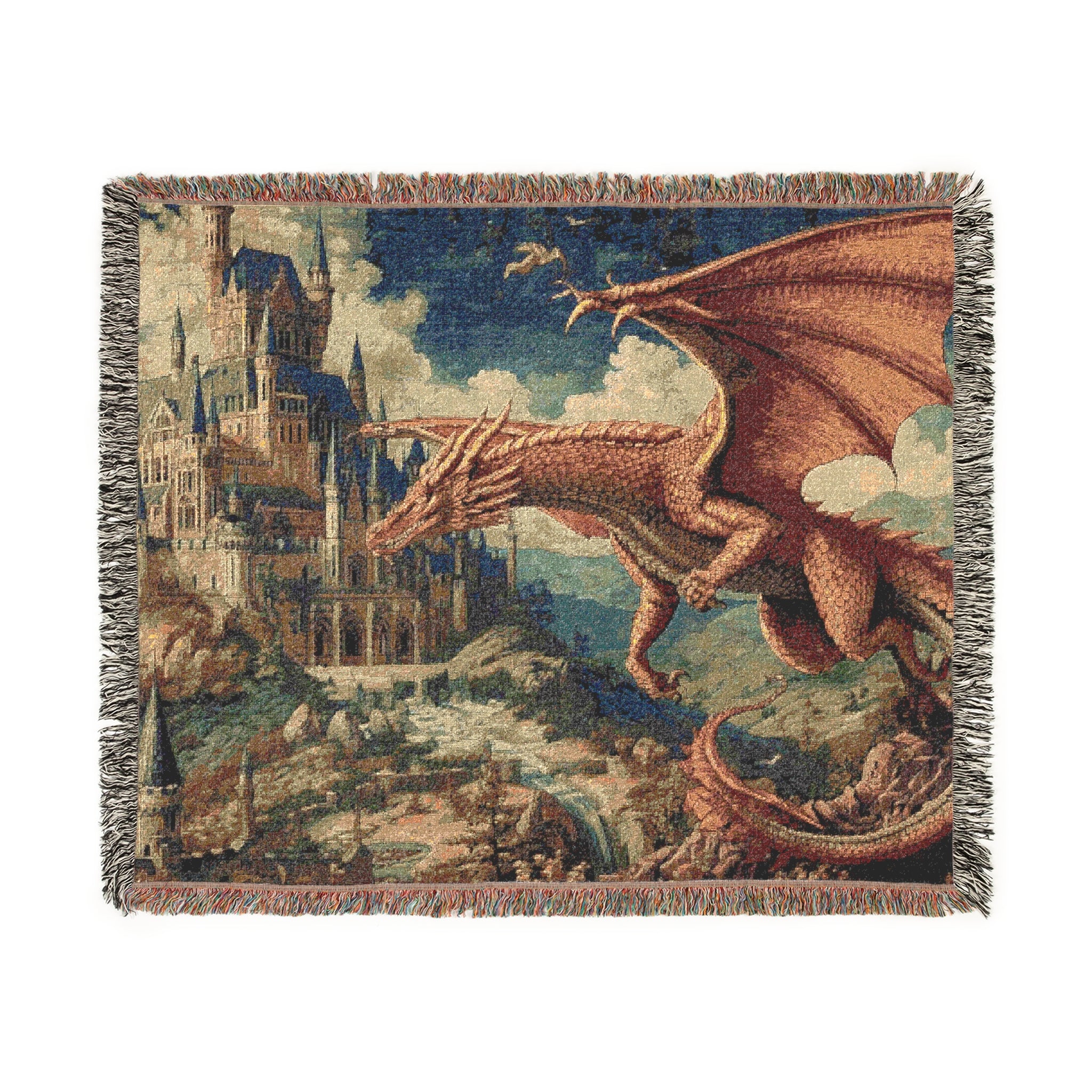 Dragon Castle Woven Blanket