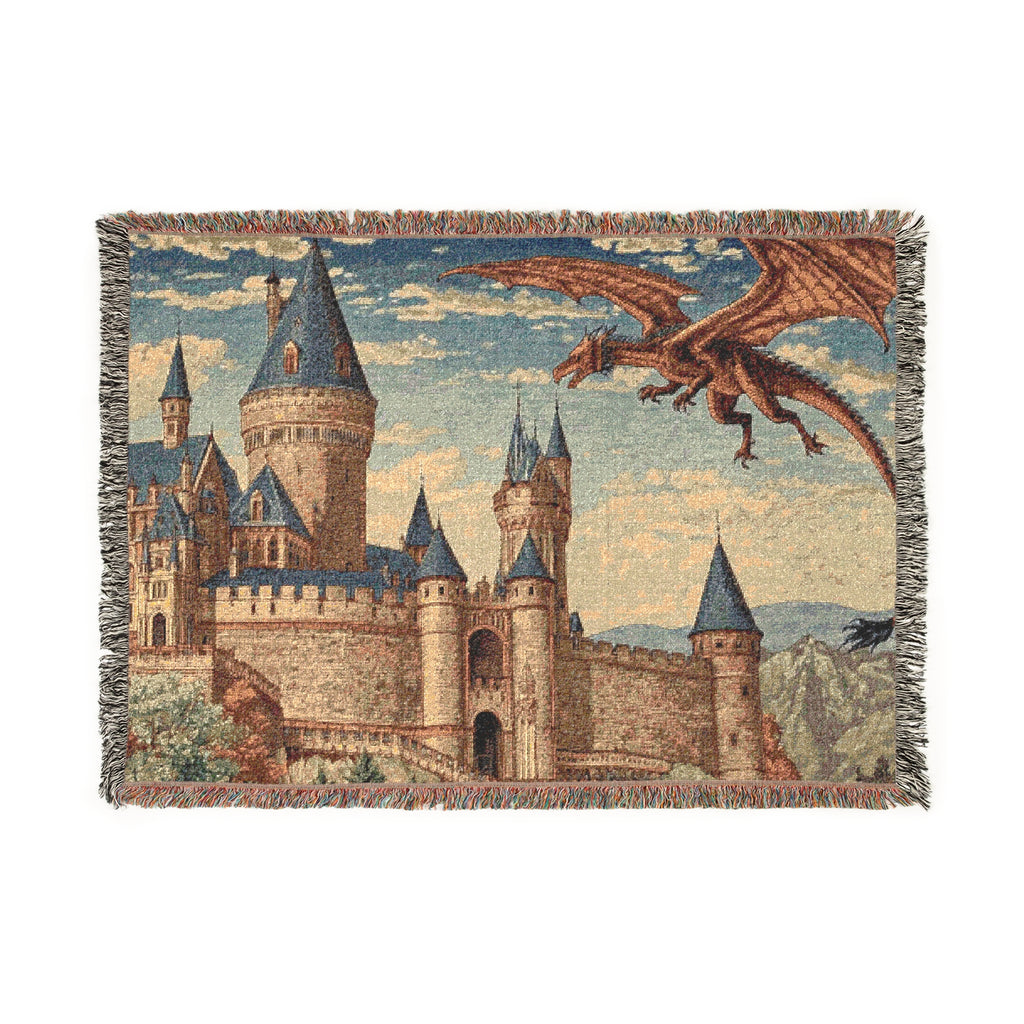 Ember Dragon Castle Woven Blanket