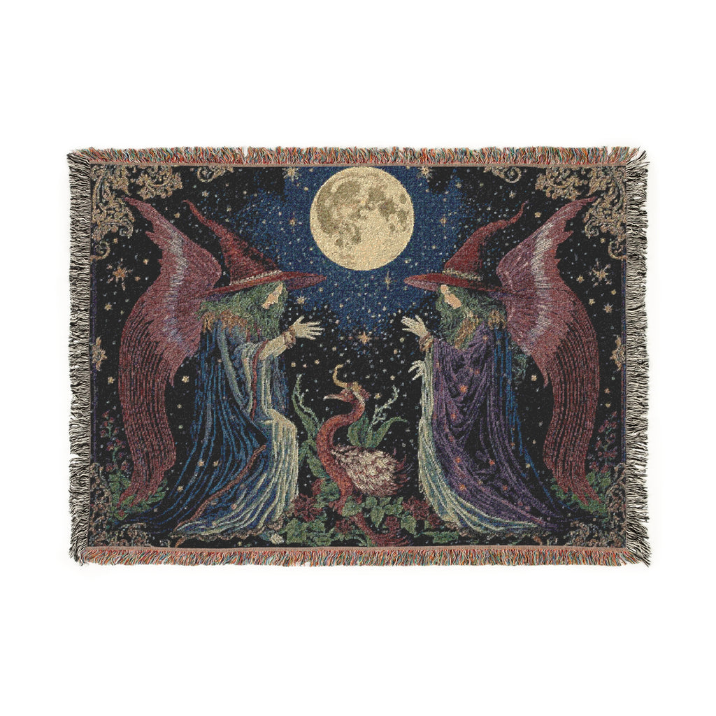 Mystic Moon Phoenix Woven Blanket