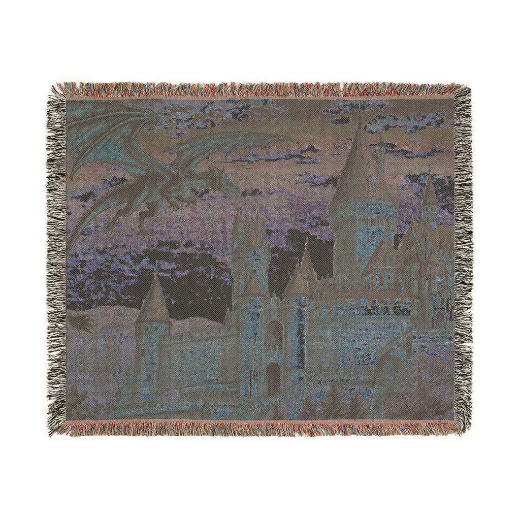 Ember Dragon Castle Woven Blanket