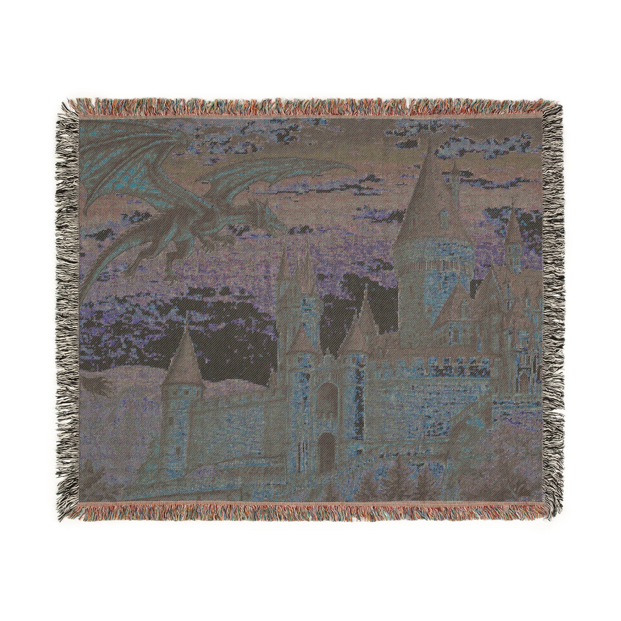 Ember Dragon Castle Woven Blanket
