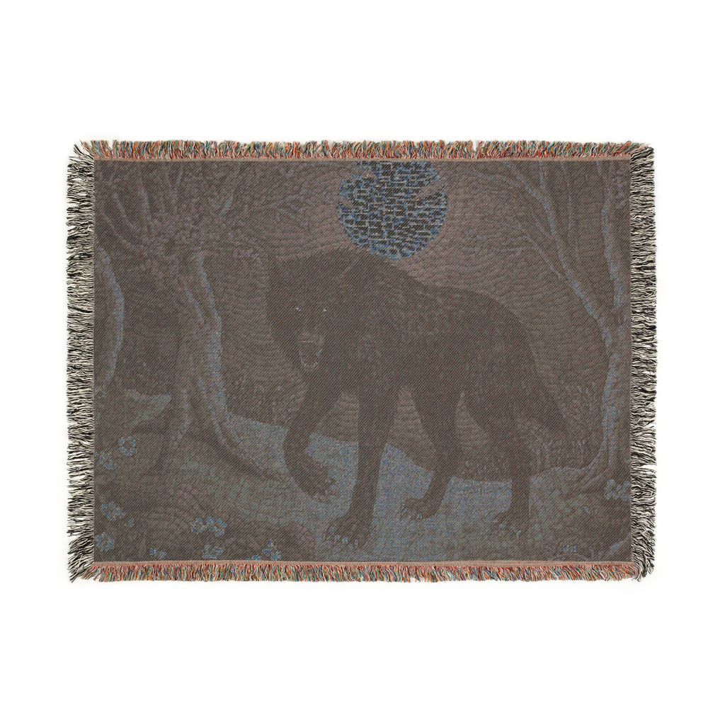 Moonlit Wolf Woven Blanke