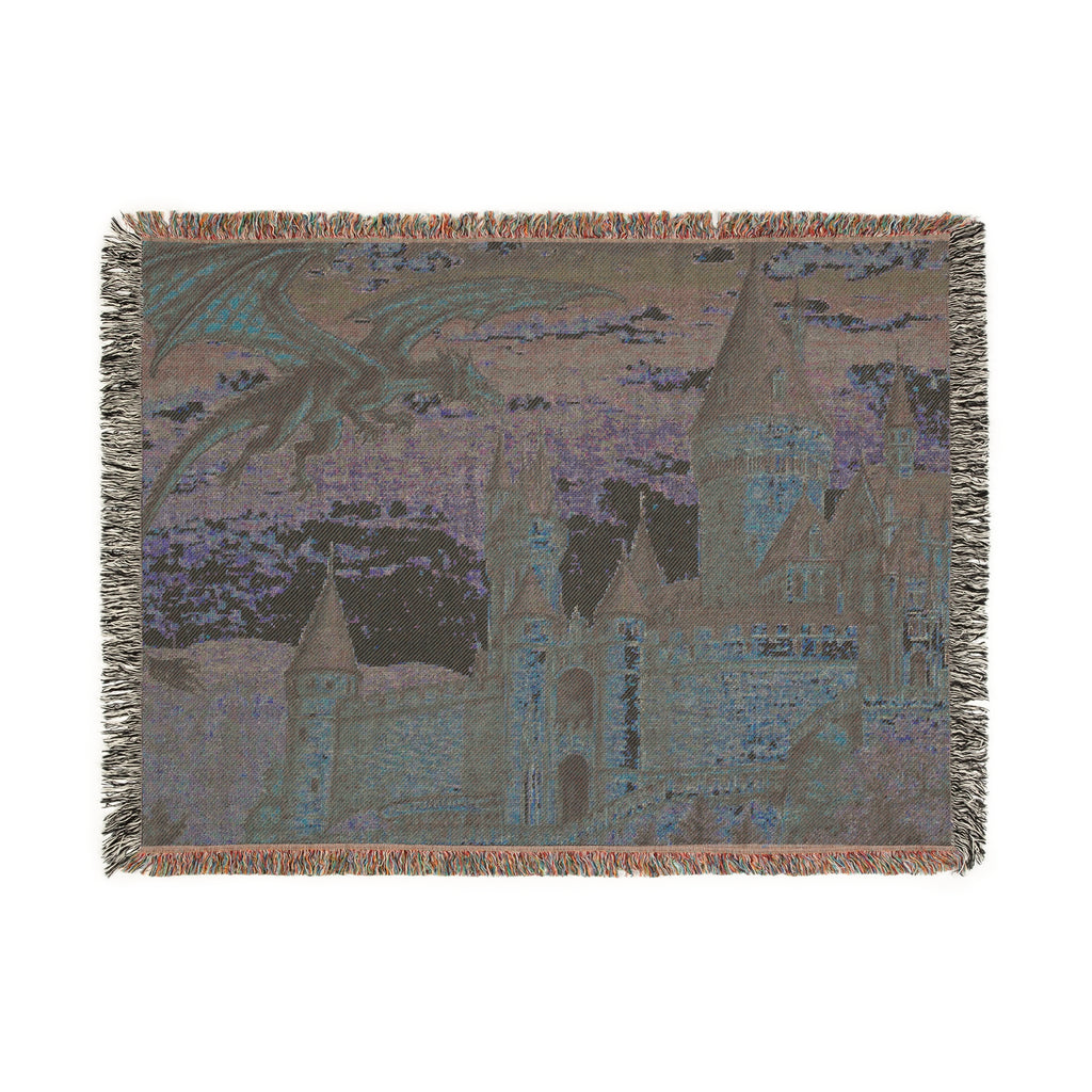Ember Dragon Castle Woven Blanket