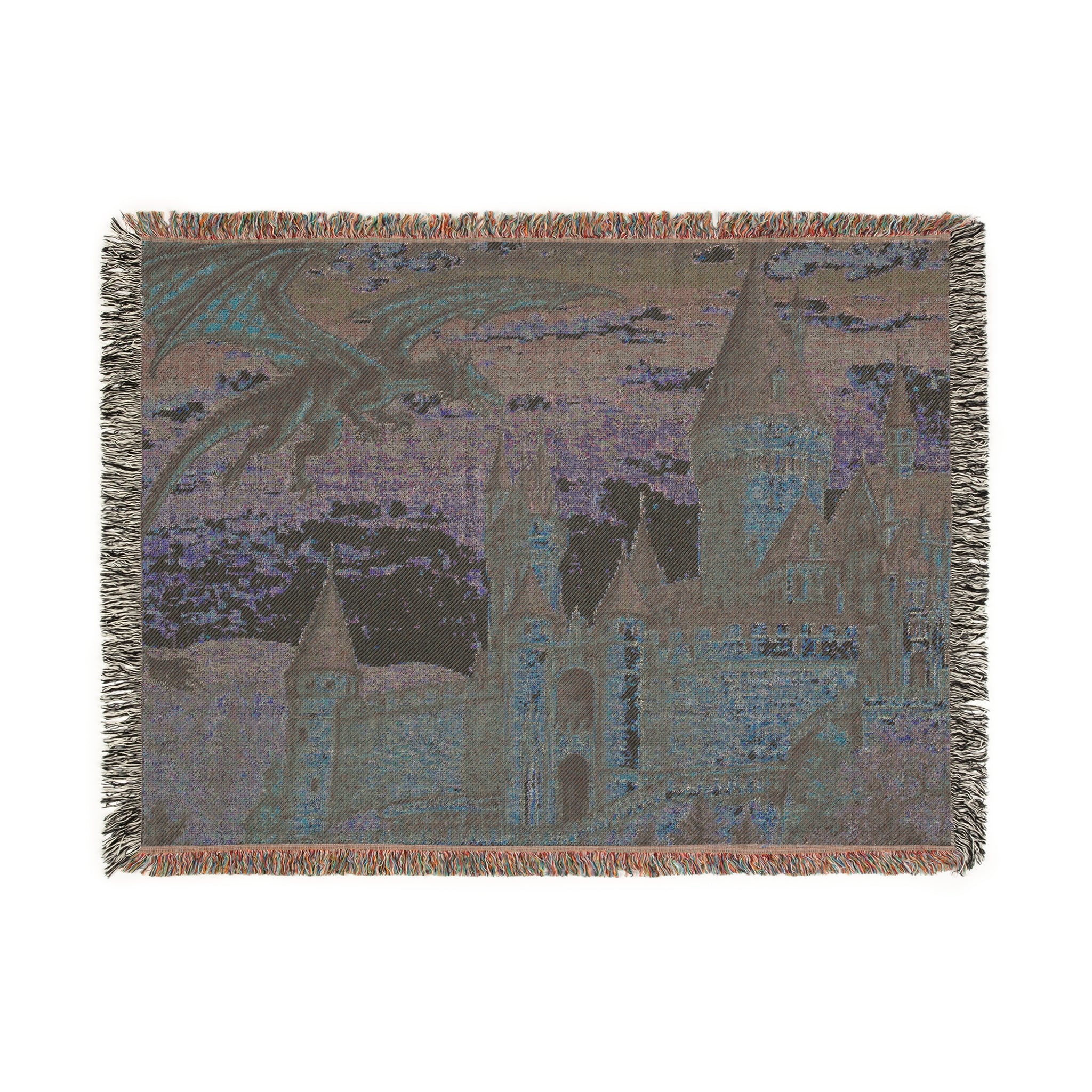 Ember Dragon Castle Woven Blanket