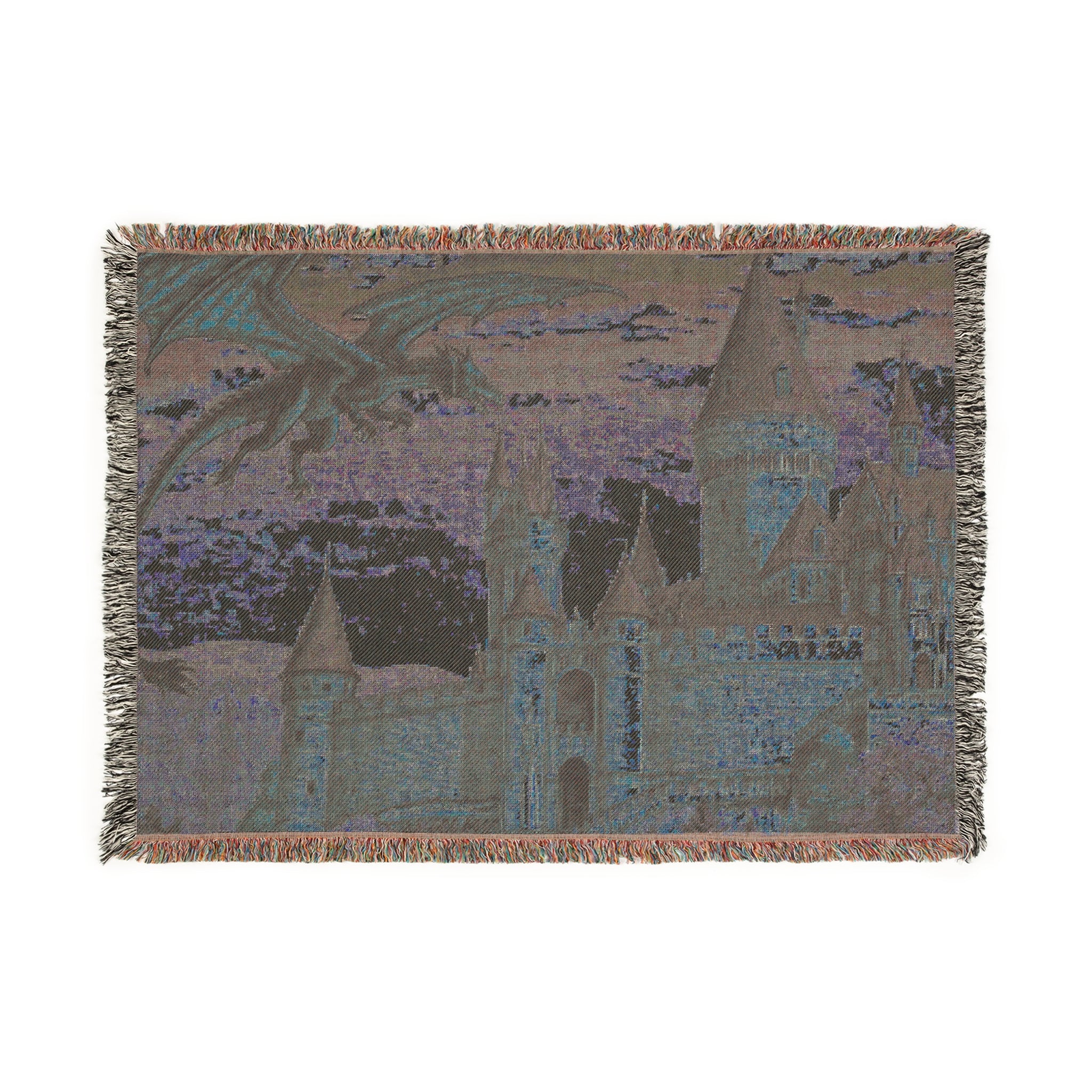Ember Dragon Castle Woven Blanket
