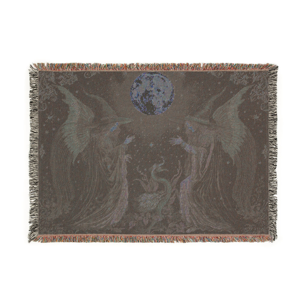 Mystic Moon Phoenix Woven Blanket