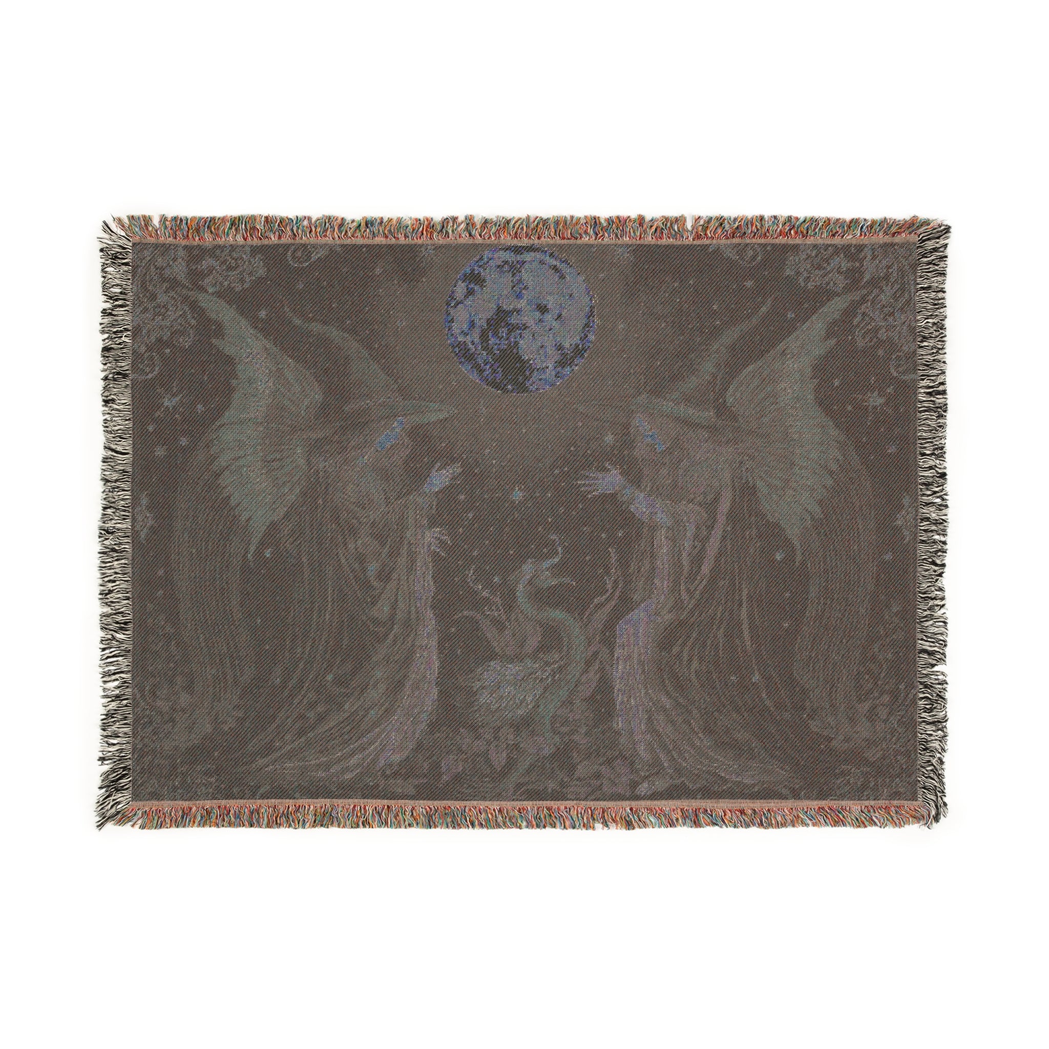 Mystic Moon Phoenix Woven Blanket